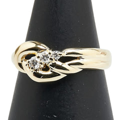 K18YG イエローゴールド ダイヤ0.11ct リング 指輪 レディース 10号 【中古】