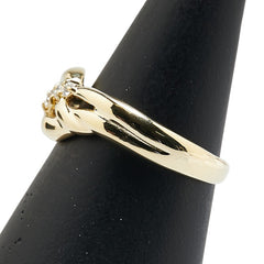 K18YG イエローゴールド ダイヤ0.11ct リング 指輪 レディース 10号 【中古】