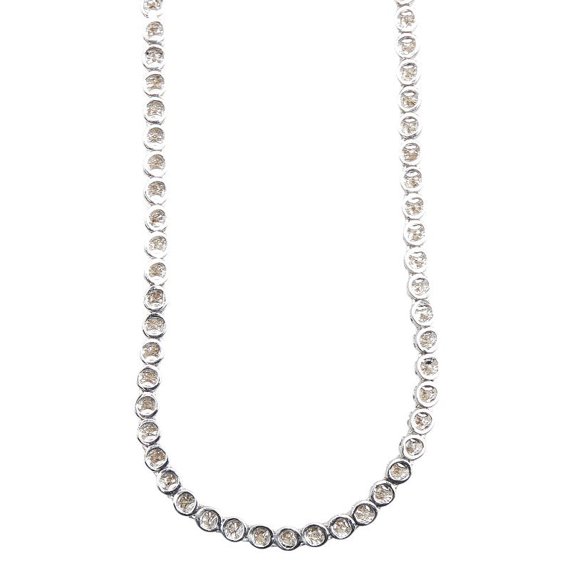 K18WG ホワイトゴールド ダイヤ3.00ct テニスチェーン ネックレス レディース 【中古】