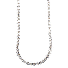 K18WG ホワイトゴールド ダイヤ3.00ct テニスチェーン ネックレス レディース 【中古】