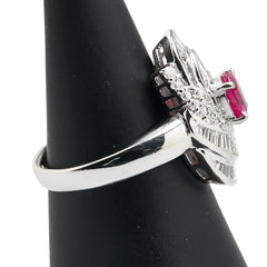 Pt900 プラチナ ピンクサファイア0.75ct ダイヤ0.90ct リング 指輪 レディース 11号 【中古】