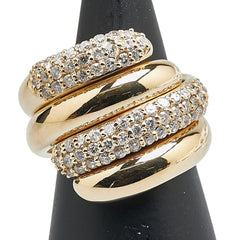 K18YG イエローゴールド ダイヤ1.00ct パヴェ リング 指輪 レディース 11号 【中古】