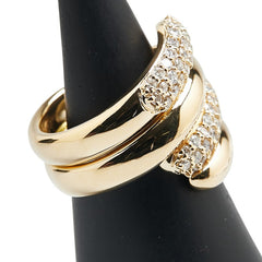 K18YG イエローゴールド ダイヤ1.00ct パヴェ リング 指輪 レディース 11号 【中古】