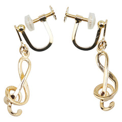 K18YG イエローゴールド ダイヤ ト音記号 モチーフ イヤリング レディース 【中古】