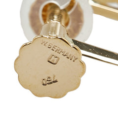 K18YG イエローゴールド ダイヤ ト音記号 モチーフ イヤリング レディース 【中古】