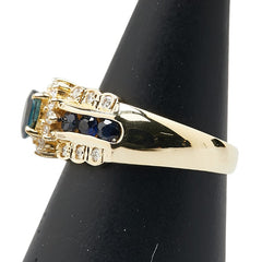 K18YG イエローゴールド サファイア1.10ct ダイヤ0.26ct リング 指輪 レディース 11号 【中古】