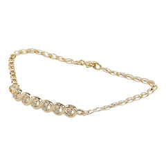 K18YG イエローゴールド ダイヤ0.14ct ブレスレット レディース 【中古】