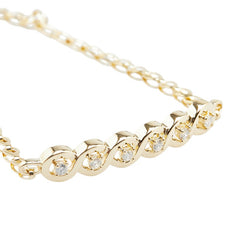 K18YG イエローゴールド ダイヤ0.14ct ブレスレット レディース 【中古】