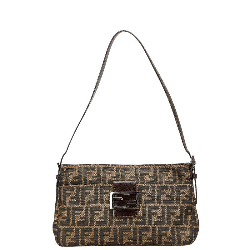 フェンディ ズッカ ワンショルダーバッグ 26566 ベージュ ブラウン キャンバス レザー レディース FENDI 【中古】