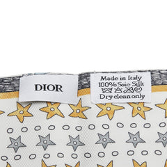 ディオール ミッツァ L'Etoile レトワール スカーフ ホワイト マルチカラー シルク レディース Dior 【中古】