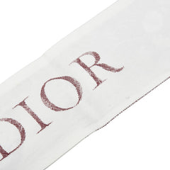 ディオール ミッツァ FEMINISME フェミニズム スカーフ ホワイト ワインレッド シルク レディース Dior 【中古】