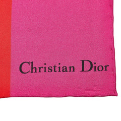 ディオール 花 フラワー モチーフ スカーフ レッド ブルー マルチカラー シルク レディース Dior 【中古】