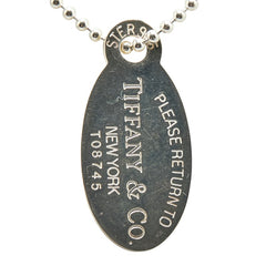 ティファニー リターン トゥ ティファニー オーバルタグ ロングネックレス ボールチェーン SV925 シルバー レディース TIFFANY&Co. 【中古】