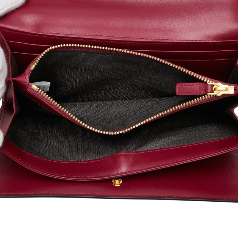 エム シー エム リボン 長財布 ブラック パープル レザー レディース MCM 【中古】