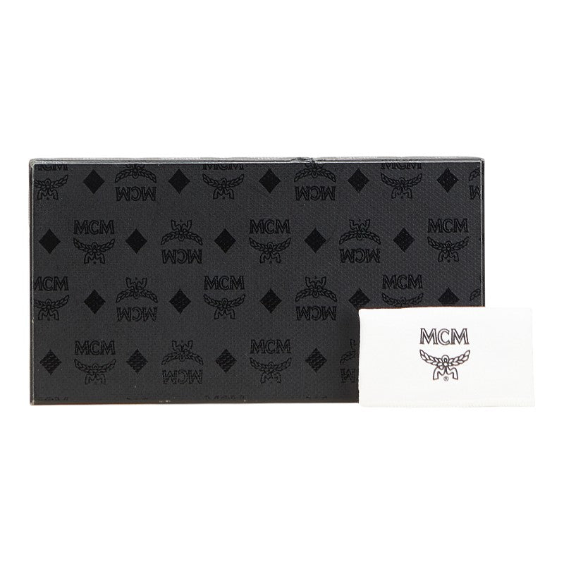 エム シー エム リボン 長財布 ブラック パープル レザー レディース MCM 【中古】