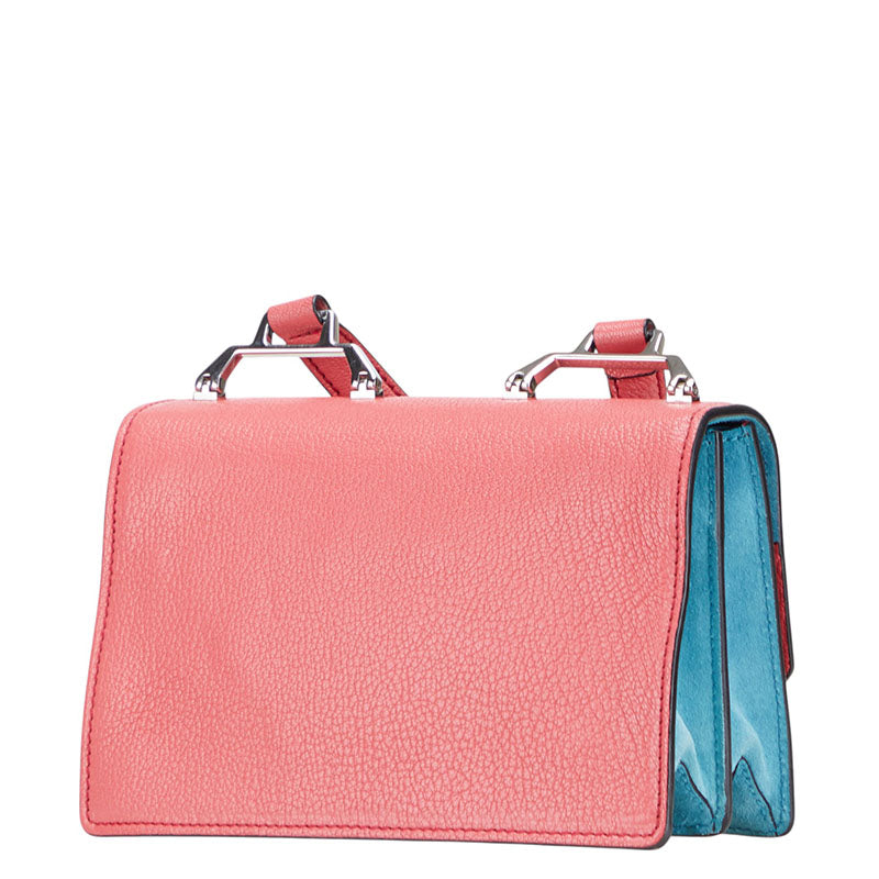 ミュウミュウ ロゴ 斜め掛け ショルダーバッグ 5BH087 ピンク レザー レディース MIUMIU 【中古】