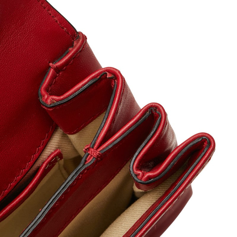 ヴァレンティノ スタッズ チェーン ショルダーバッグ レッド ゴールド レザー レディース VALENTINO 【中古】
