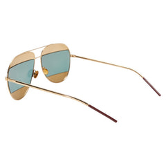 ディオール スプリット CDロゴ ティアドロップ サングラス ゴールド ワインレッド プラスチック レディース Dior 【中古】