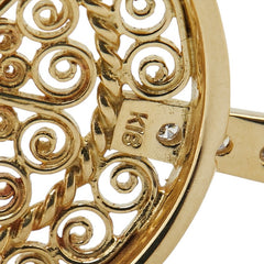 K18YG イエローゴールド ダイヤ0.114ct ペンダントトップ レディース 【中古】