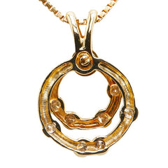 K18YG イエローゴールド サファイア ダイヤ 2連 リング ペンダントネックレス レディース 【中古】