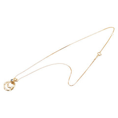 K18YG イエローゴールド サファイア ダイヤ 2連 リング ペンダントネックレス レディース 【中古】