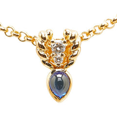 ポーラ K18YG イエローゴールド サファイア0.35ct ダイヤ0.07ct ネックレス レディース POLA 【中古】