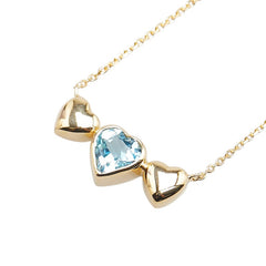 セイコー K18YG イエローゴールド ブルートパーズ ハート モチーフ ネックレス レディース SEIKO 【中古】