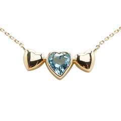 セイコー K18YG イエローゴールド ブルートパーズ ハート モチーフ ネックレス レディース SEIKO 【中古】