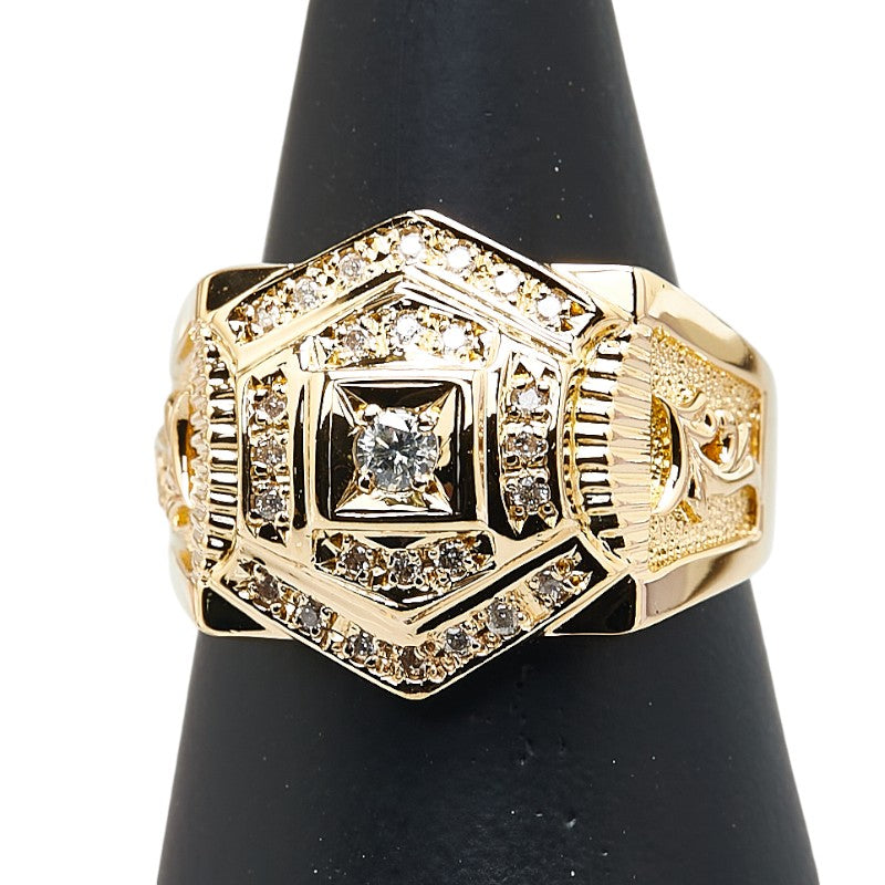 K18YG イエローゴールド ダイヤ0.31ct リング 指輪 レディース 20.5号 【中古】