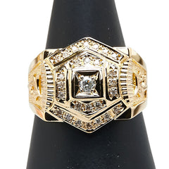 K18YG イエローゴールド ダイヤ0.31ct リング 指輪 レディース 20.5号 【中古】