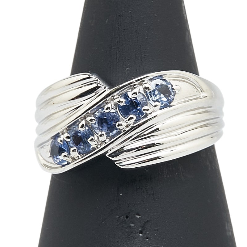 Pt900 プラチナ サファイア0.70ct リング 指輪 レディース 11.5号 【中古】