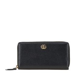 グッチ GGマーモント 長財布 ラウンドファスナー 456117 ブラック レザー メンズ GUCCI 【中古】