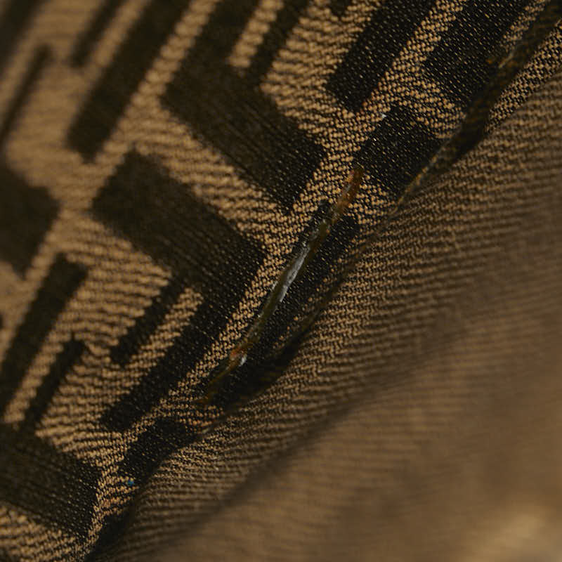 フェンディ ズッカ ショルダーバッグ ブラウン ブラック キャンバス レザー レディース FENDI 【中古】