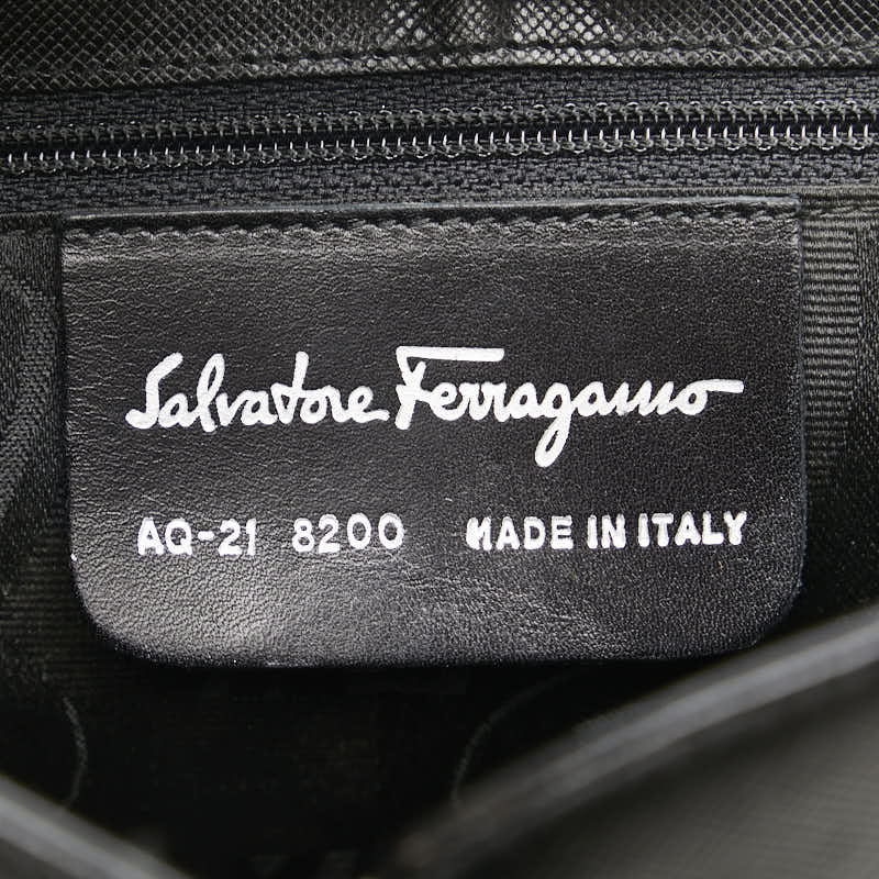 サルヴァトーレフェラガモ ガンチーニ ワンショルダーバッグ AQ-21 8200 ブラック レザー レディース Salvatore Ferragamo 【中古】