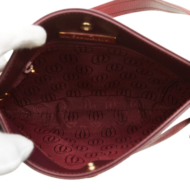 カルティエ マストライン 斜め掛け ショルダーバッグ レッド レザー レディース CARTIER 【中古】