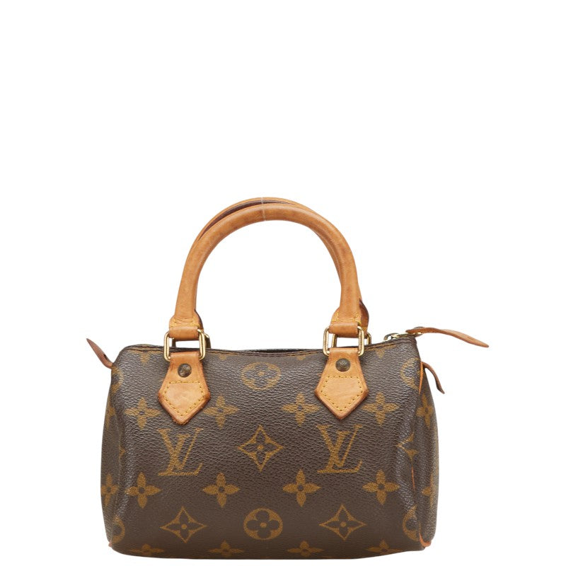 ルイ ヴィトン モノグラム ミニ スピーディ ハンドバッグ M41534 ブラウン PVC レザー レディース LOUIS VUITTON 【中古】
