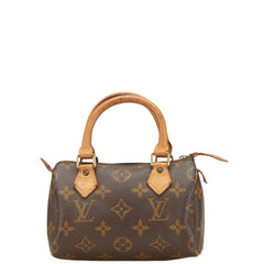 ルイ ヴィトン モノグラム ミニ スピーディ ハンドバッグ M41534 ブラウン PVC レザー レディース LOUIS VUITTON 【中古】