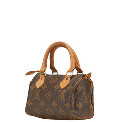 ルイ ヴィトン モノグラム ミニ スピーディ ハンドバッグ M41534 ブラウン PVC レザー レディース LOUIS VUITTON 【中古】
