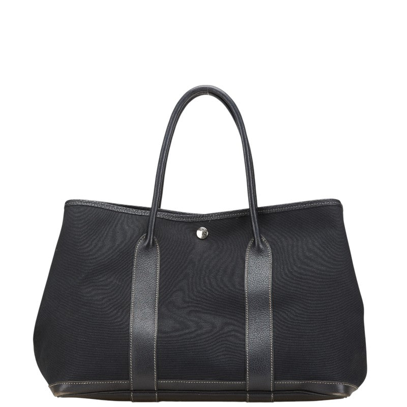 エルメス ガーデンパーティーPM ハンドバッグ トートバッグ ブラック トワルアッシュ ネゴンダ レディース HERMES 【中古】