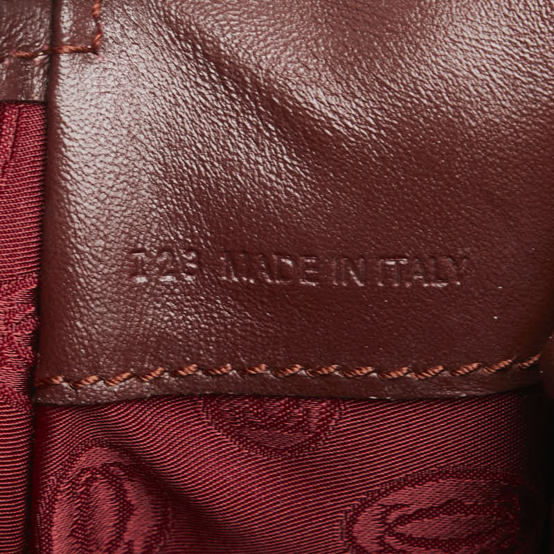 カルティエ マストライン 斜め掛け ショルダーバッグ ワインレッド ボルドー レザー レディース CARTIER 【中古】