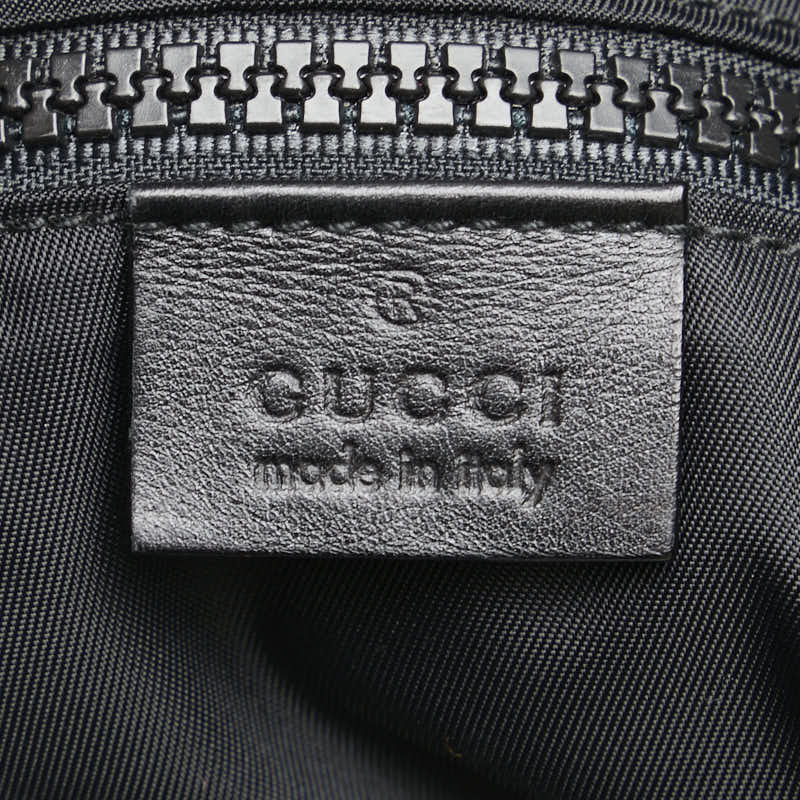 グッチ シェリーライン インターロッキングG ハンドバッグ ショルダーバッグ 181063 ブラック ナイロン レザー レディース GUCCI 【中古】