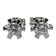 Pt850 プラチナ ダイヤ0.39ct スタッドピアス レディース 【中古】