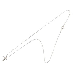 Pt900 プラチナ Pt850 プラチナ ダイヤ0.21ct Take up クロス 十字架 モチーフ ネックレス レディース 【中古】