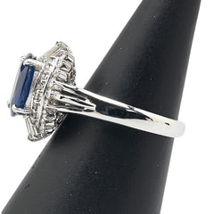 Pt900 プラチナ サファイア2.22ct ダイヤ0.46ct リング 指輪 レディース 8号 【中古】