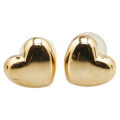 K18YG イエローゴールド ハート モチーフ ピアス レディース 【中古】
