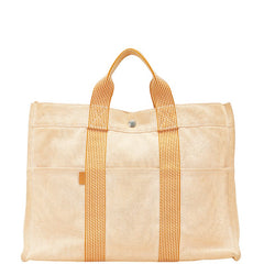 エルメス ニュー フールトゥ トートMM ハンドバッグ トートバッグ オレンジ キャンバス レディース HERMES 【中古】