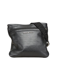 アルマーニ ロゴ ショルダーバッグ ブラック レザー レディース ARMANI 【中古】