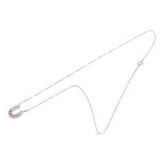 ポーラ K18WG ホワイトゴールド サファイア0.04ct ダイヤ0.03ct マルチ色石0.294ct エメラルド0.04ct ルビー0.04ct ネックレス レディース POLA 【中古】
