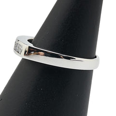 Pt900 プラチナ ダイヤ0.21ct 一文字 リング 指輪 レディース 9.5号 【中古】