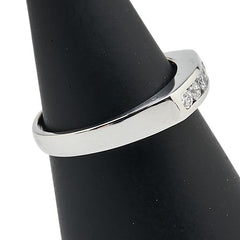 Pt900 プラチナ ダイヤ0.21ct 一文字 リング 指輪 レディース 9.5号 【中古】